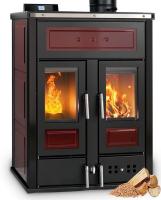 Klover BI-FIRE MID Hybrid Kombi Kaminofen Holz Pellet wasserführend Keramik bordeaux 27,4 kw